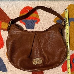 Authentic Burberry Brown Leather Malika Hobo Shoulder Hand Bag With Dust Cover